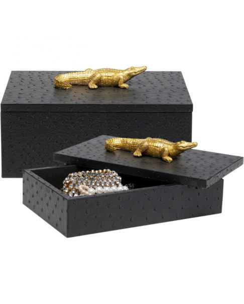 Шкатулка Crocodile Black (2/Set)