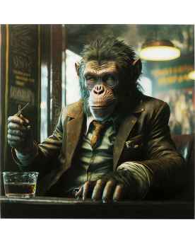 Картина на стекле Drinking Monkey 100x100cm