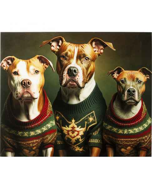 Картина на стекле Dog Family 110x90cm