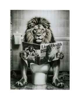 Картина на стекле Bath Lion 60x80cm