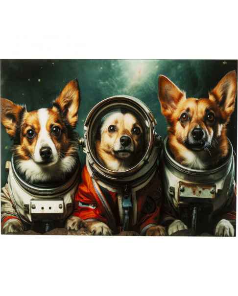 Картина на стекле Astronauts Dogs 80x60cm
