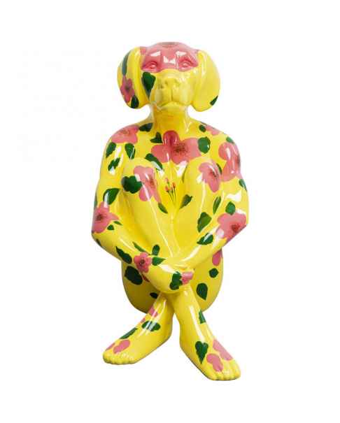 Деко фигура Sitting Dog Yellow 80cm