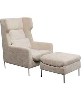 Кресло с пуфом Quinn High Beige