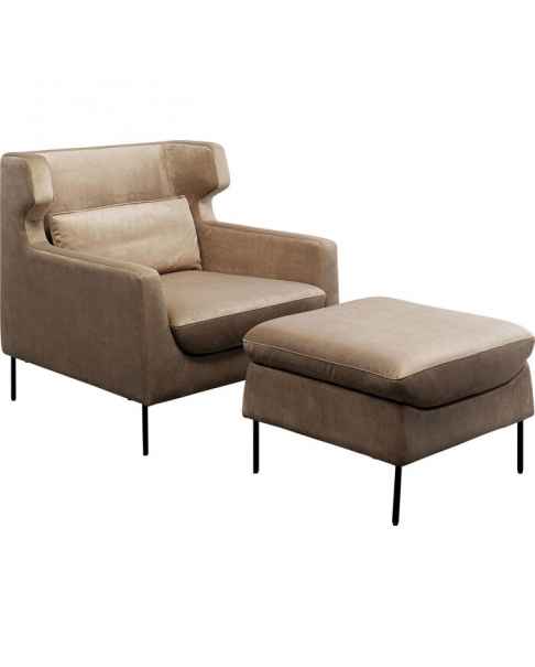 Кресло с пуфом Quinn Low Beige