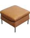 Кресло с пуфом Quinn Low Leather Light Brown