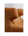 Кресло с пуфом Quinn Low Leather Light Brown