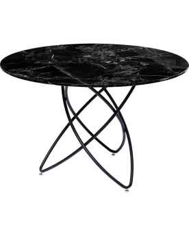 Обеденный стол Molekular Black Marble Glass Ø120cm