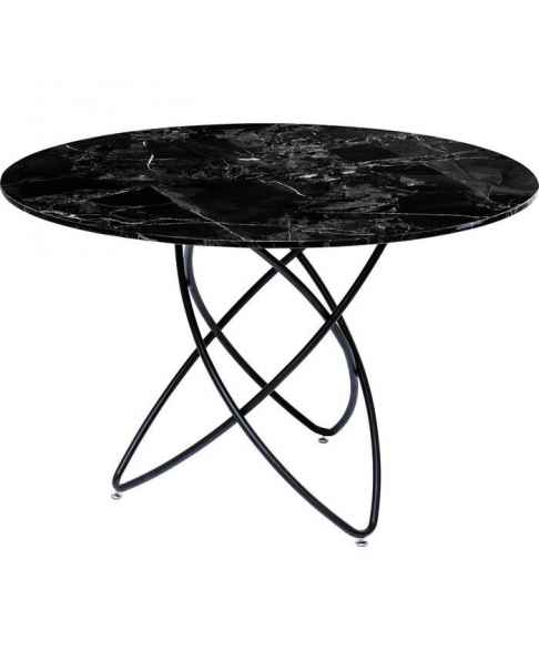Обеденный стол Molekular Black Marble Glass Ø120cm
