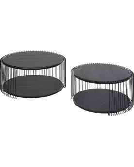 Кофейный столик Wire Double Black Wood (2/Set)