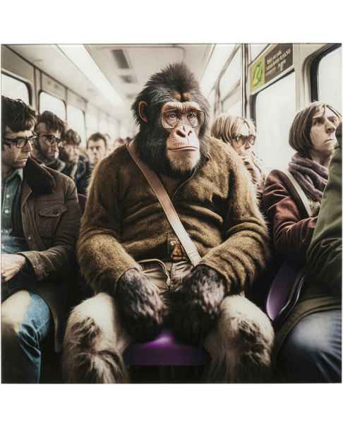 Картина на стекле Commuter Monkey 60x60cm