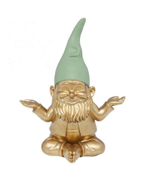 Статуэтка Zwerg Meditation Gold Green 19cm
