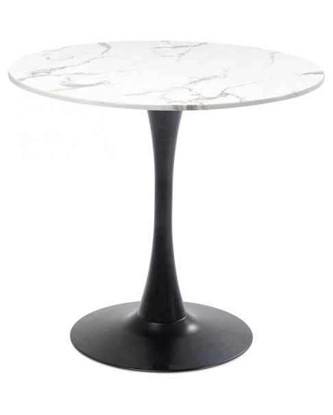 Стол Schickeria Marble White Black Ø80cm