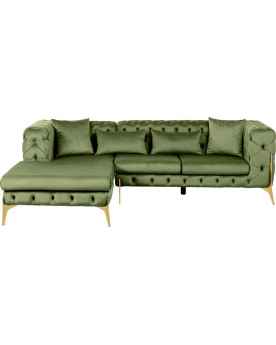 Угловой диван Bellissima Velvet Green Right 240x180cm