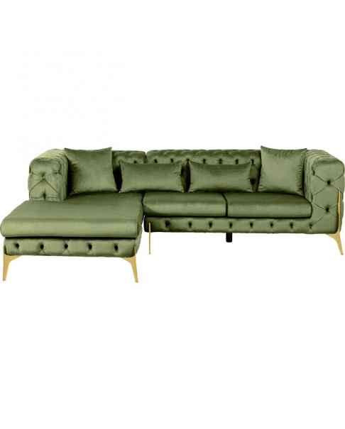 Угловой диван Bellissima Velvet Green Right 240x180cm
