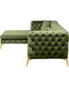 Угловой диван Bellissima Velvet Green Right 240x180cm