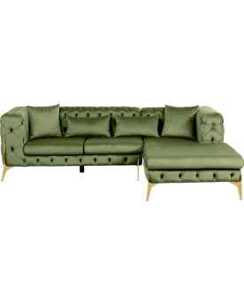 Угловой диван Bellissima Velvet Green Left 180x240cm