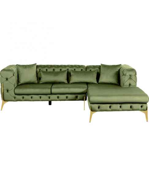 Угловой диван Bellissima Velvet Green Left 180x240cm