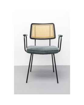 Стул с подлокотниками Aurelia Rattan Green