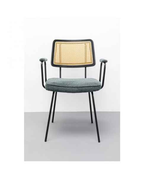 Стул с подлокотниками Aurelia Rattan Green