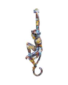 Настенный декор Hanging Ape Colorful 17x67cm