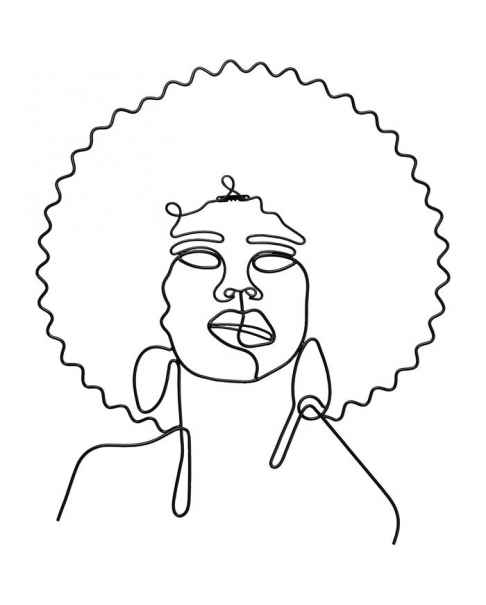 Настенный декор Wire African Woman 50x57cm