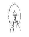 Настенный декор Wire African Woman 50x57cm