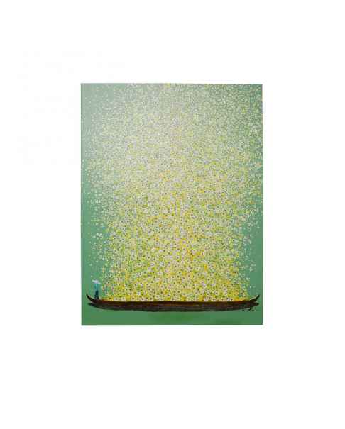 Картина Flower Boat Green Yellow 120x160cm