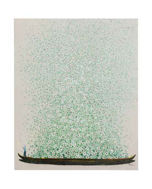 Картина Flower Boat Beige Green 80x100cm