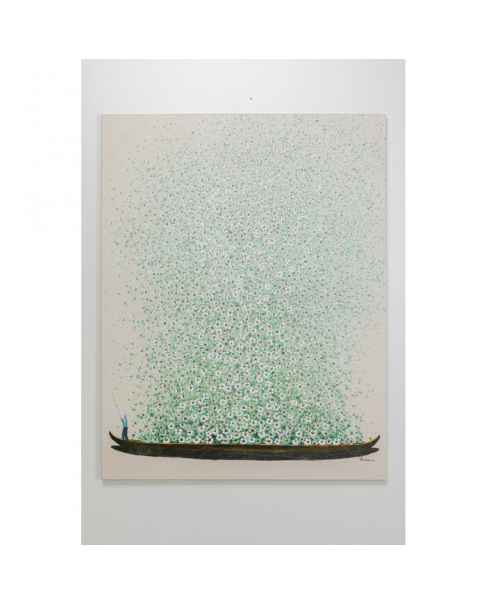 Картина Flower Boat Beige Green 120x160cm