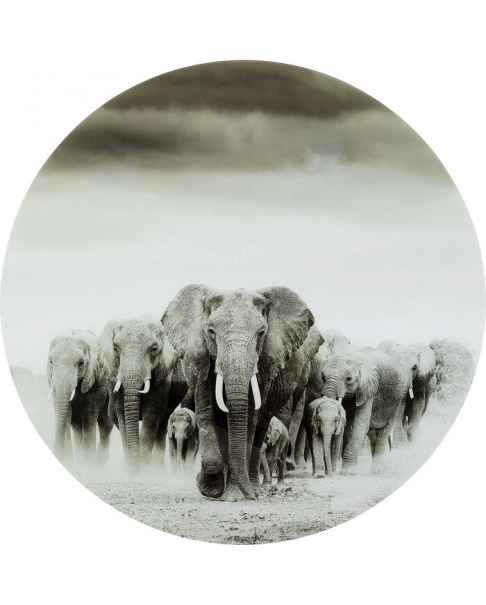 Картина на стекле Elephant Walk Ø120cm