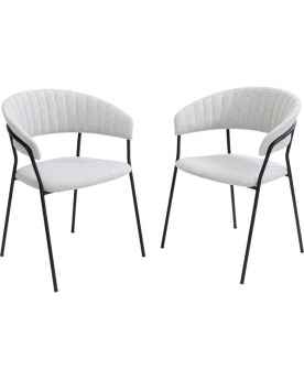 Стул с подлокотниками Belle Light Grey (2/Set)