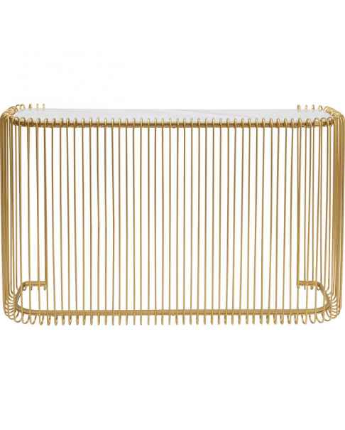 Консольный столик Wire Glass Marble Gold 142x89cm