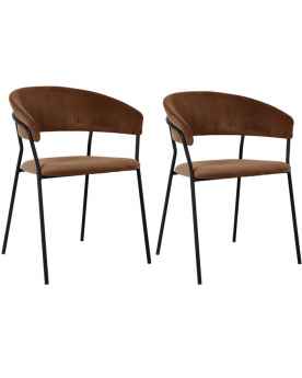 Стул с подлокотниками Belle Cord Brown (2/Set)