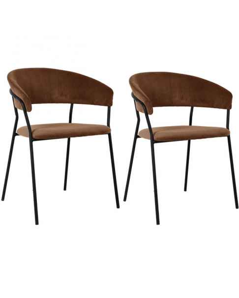 Стул с подлокотниками Belle Cord Brown (2/Set)