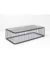 Кофейный столик Wire Glass Marble Black 145x70cm