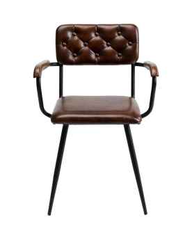 Стул с подлокотниками Salsa Leather Brown