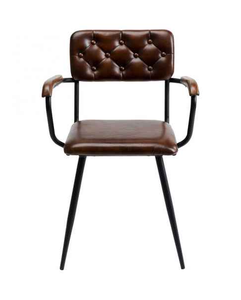 Стул с подлокотниками Salsa Leather Brown