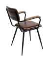 Стул с подлокотниками Salsa Leather Brown