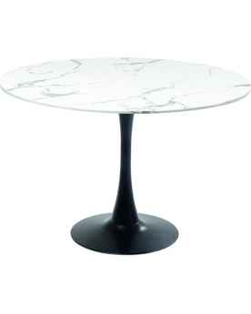 Стол Schickeria Marble White Black Ø110cm