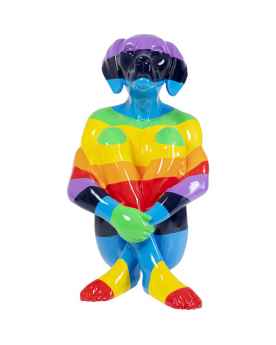 Деко фигура Sitting Dog Rainbow 173cm