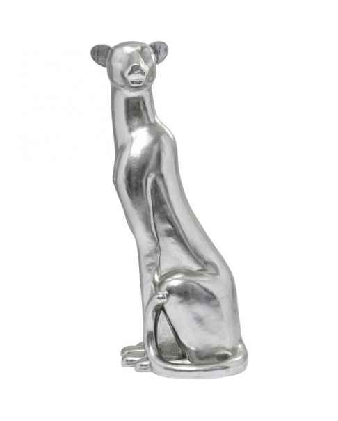 Деко фигура Sitting Leopard Silver 150cm