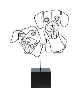 Деко обьект Wire Dog Faces 38cm Деко обьект Wire Dog Faces 38cm