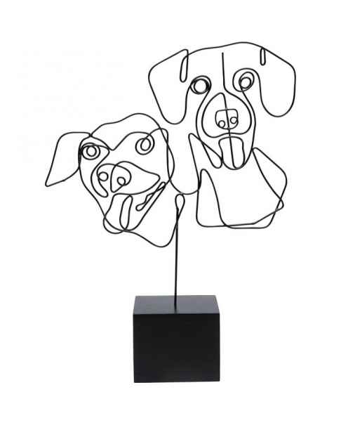 Деко обьект Wire Dog Faces 38cm Деко обьект Wire Dog Faces 38cm