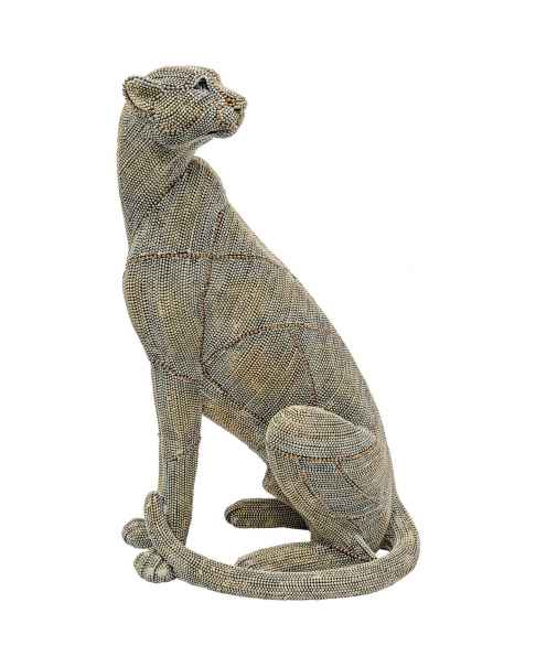 Статуэтка Deco Sitting Leopard Pearls 42cm