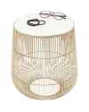 Приставной столик Beam White Marble Brass Ø32cm