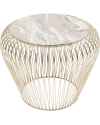 Приставной столик Beam Grey Marble Brass Ø43cm