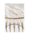 Приставной столик Beam Grey Marble Brass Ø43cm