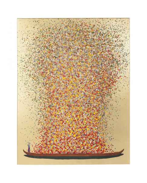 Картина Flower Boat Gold Red 100x80cm