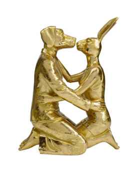 Статуэтка Kissing Rabitt and Dog Gold