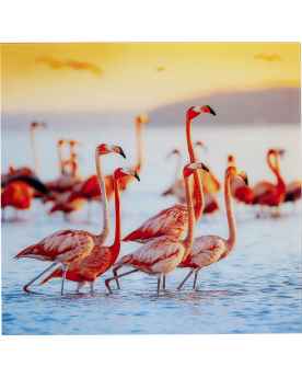 Картина на стекле Flamingo Family 80x80